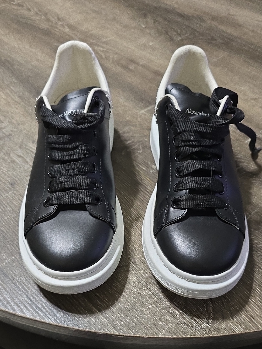 Alexander McQueen Black and White Leather Sneakers